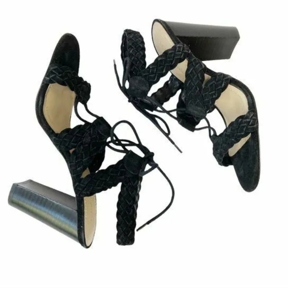 MOVING SALE BCBGeneration Lorette-X Black Suede Lace Up Sandals Size 8M - Picture 4 of 12